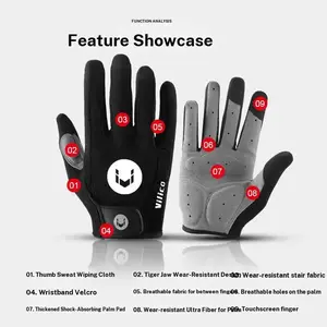 Outdoor sports cycling gloves for men and women, summer non-slip, shock-absorbing, high-temperature resistant mountain bike full-finger gloves wholesale