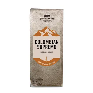 PARAMOUNT ROASTERS Colombian Supremo 12oz Ground Coffee Medium Roast Full Body Rich Finish