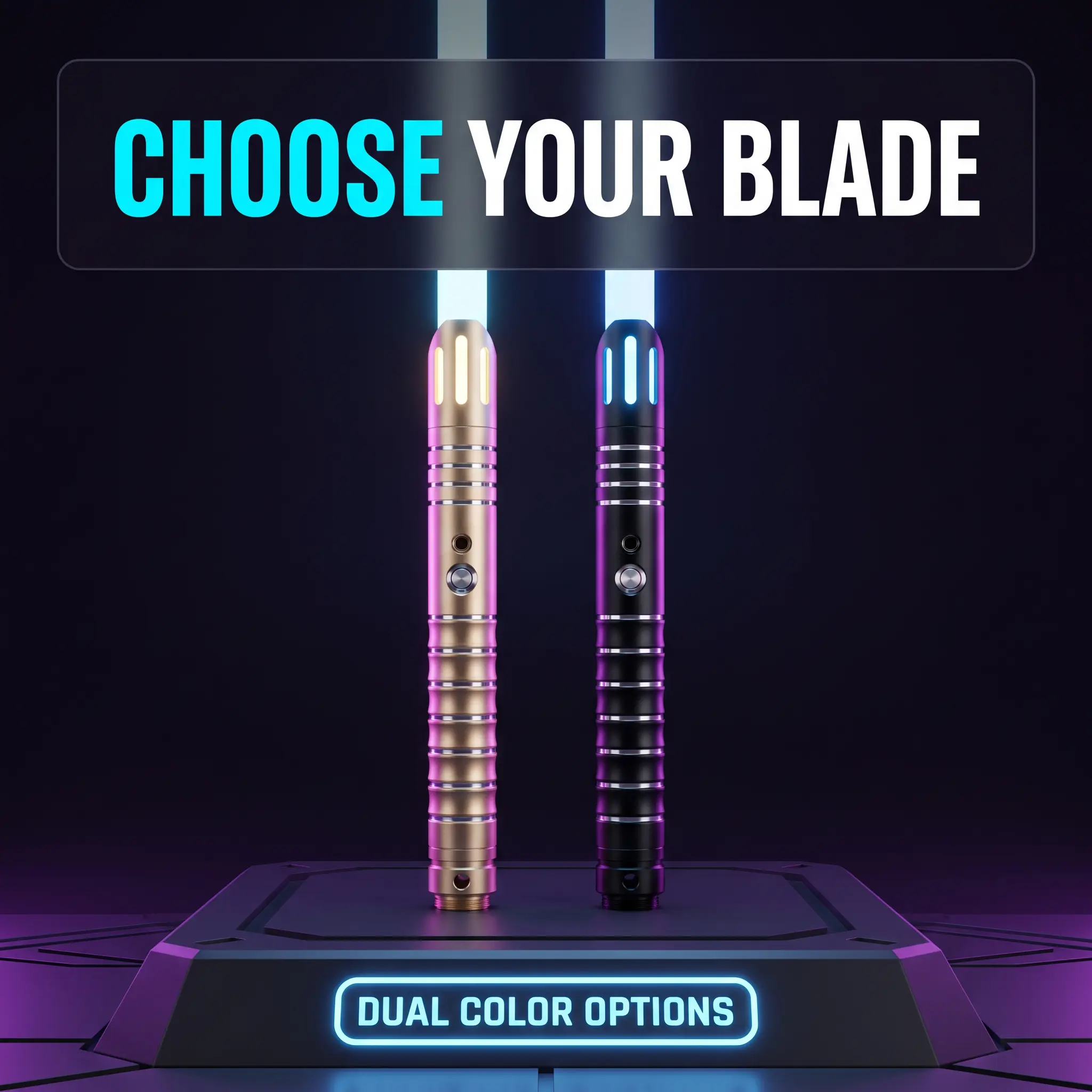Classic Dueling Lightsabers - Full Metal Hilt Handheld LED Light Up Saber, 16 Color Changes, Motion Control, Realistic Sound & Vibration, Toy Sword for Cosplay, Teen Boy Gift