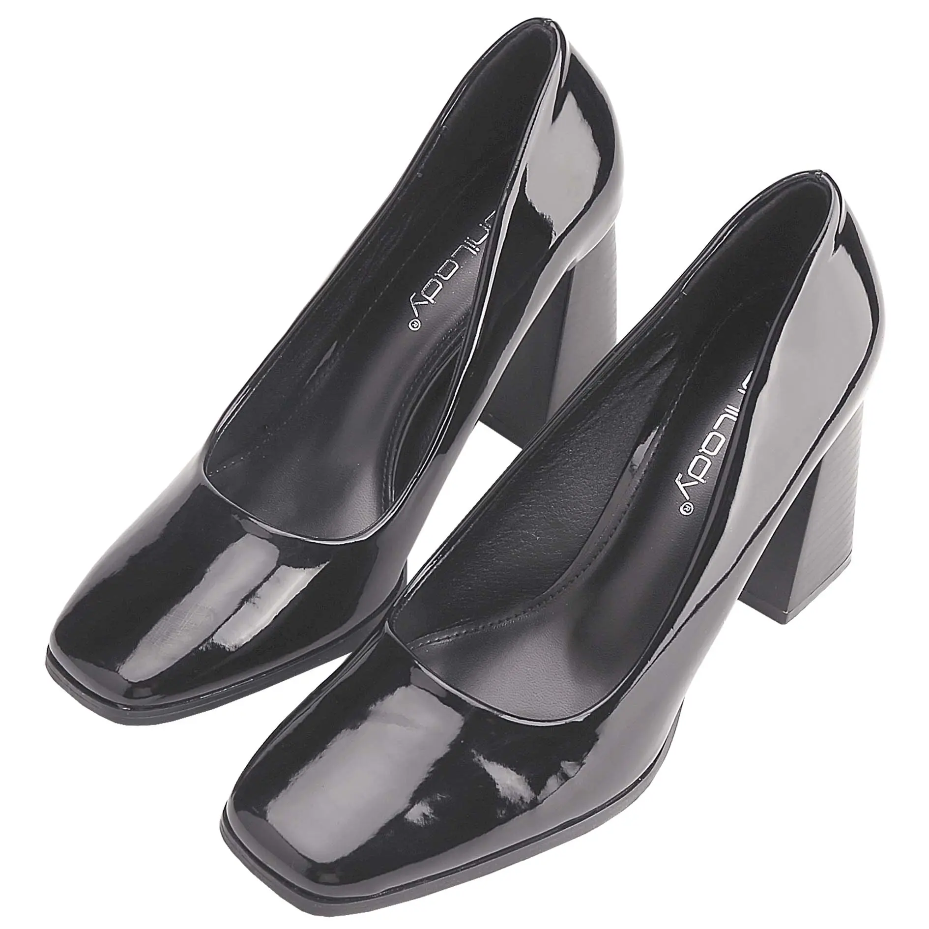 Belovely Classic Block Heel Court Pumps PRINCESS-16 Patent Leather Women's Shoes