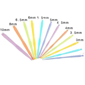 Colorful Crochet Hooks Set, 4-12 Pieces, Metal Color Hooks, Sizes 2mm-10mm, Random Colors, Knitting Tools, Essential for Crafting