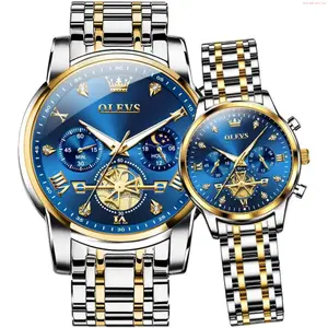 OLEVS Watch OLEVS Couple Watch Valentines Couple Matching Watches His and Her Couple Set Wrist Watch Men and Women Lovers Wedding Romantic Gifts Set of 2