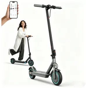 Foldable Electric Scooter 19 MPH Top Speed 8.5" Honeycomb Solid Tires 350W Powerful Motor 15 Miles Range 3 Speed Modes Dual Braking System APP Control Ideal for Beginners Perfect Gift