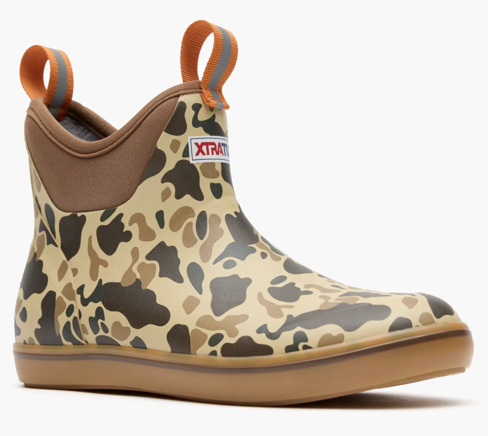 Xtratuf Women's Shoes, 6" Waterproof Ankle Deck Boot in Duck Camouflage, Slip-Resistant Rubber for Outdoors, Ankle Boot, All Seasons, Pull-On, Rubber Sole