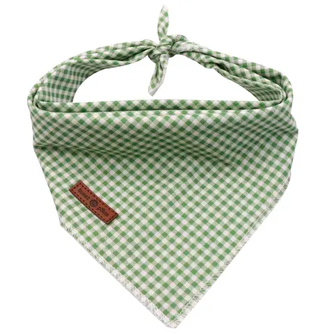 Lionet Paws Deluxe Pup Bandana - 1-Piece Plaid Soft Cotton Triangle Neck Accessory, Universal Fit, Measured Neck Girth, Less Bunching for Small/Medium/Large Dogs & Cats (Pet Supplies)