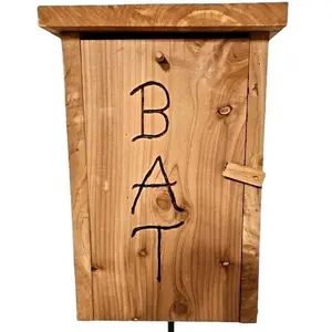 Bat House & Post Handcrafted  w/ 3/4" Red Cedar includes 80" Tall Solid Steel Post for easy installation, Weather-Resistant, Ventilation for Bats, Lifetime Warranty