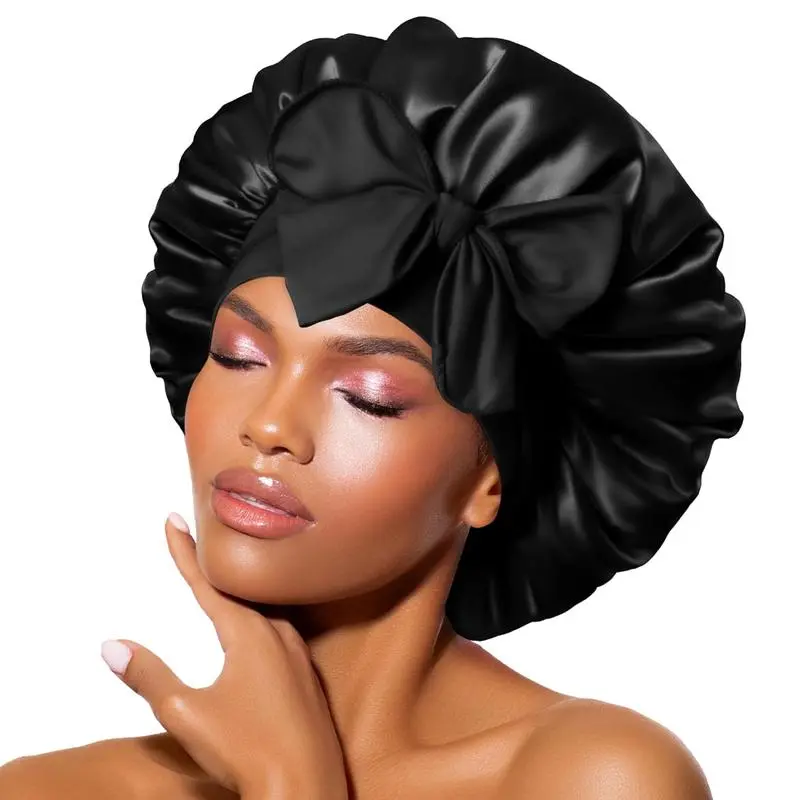 Solid Color Adjustable Hair Bonnet, Reusable Adjusting Hair Care Wrap for Women, Soft & Smooth Adjustable Satin Bonnet Sleep Bonnets for Women, Sleeping Hat, Durable Adjustable Hair Products, Haircare, Daily Hair Care Tool