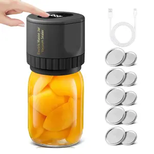 Electric Mason Cordless Vacuum Sealer Kit,Automatic Wide Mouth and Regular Mouth,for Food Storage and Fermentation,Jar Vacuum Sealer Kit,Black gadget kitchen