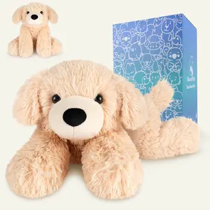 【New】Fall Cozy Essential, 6" 1.48lb Lying Golden Retriever Plush Heat Patches, Heatable & Coolable Lavender Heating Pad For Period & Toddlers