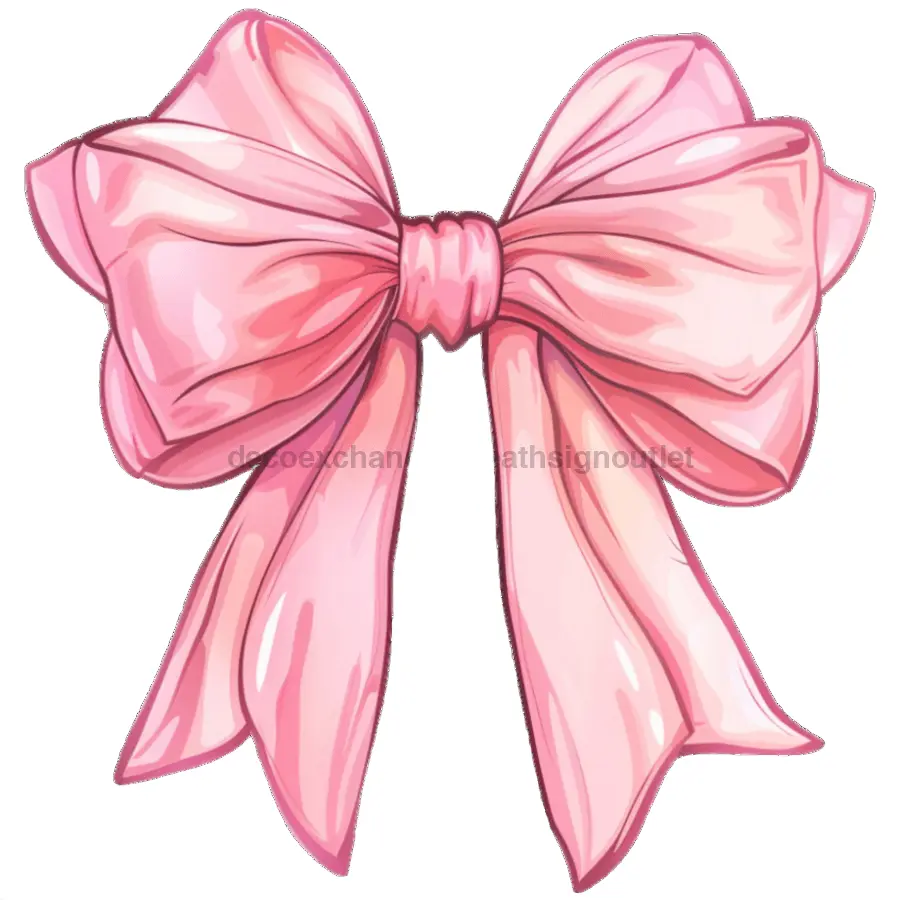 Bow Door Hanger, Pink Coquette Bow, wood sign, DECOE-W-904785-DH, 22" Door Hanger