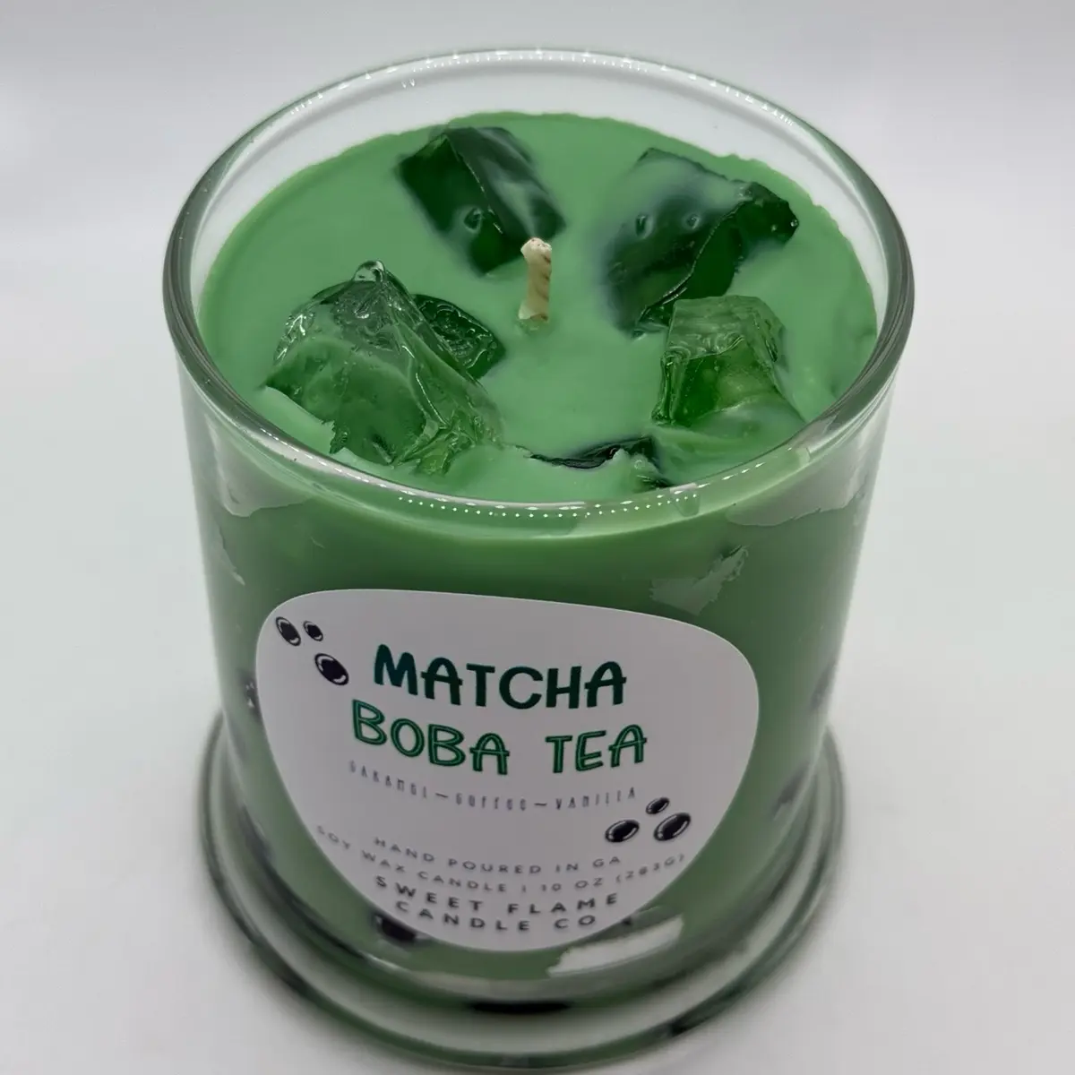 Scented Soy Matcha Boba Candle - Dessert Candle - Holiday Candle - Tea Freshener - Decor Aroma Cozy