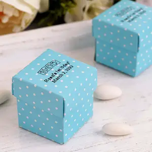 100 Pack Personalized Polka Dot Wedding Favor Party Gift Boxes