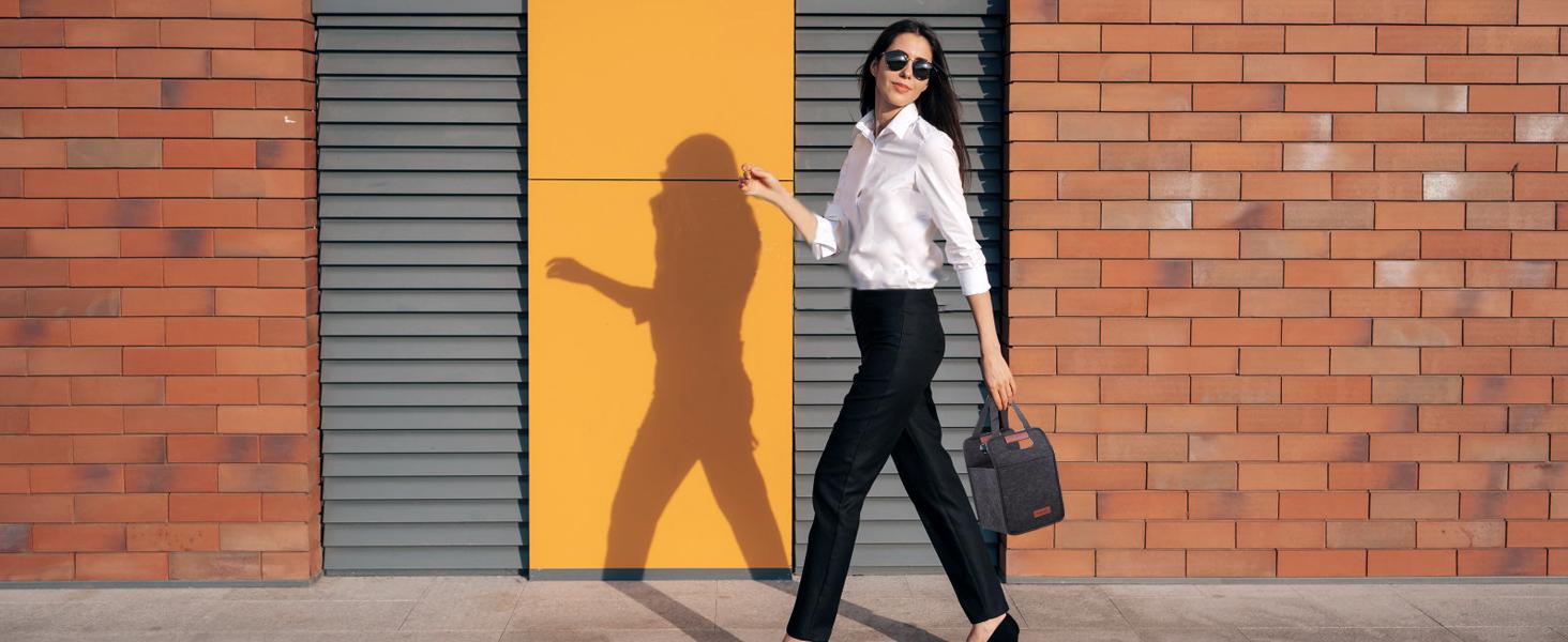 4 Cup Drink Carrier with Handle, Reusable Insulated Drink Caddy Drink Holder for Car, Folding Portable Coffee Cup Holder Bag for Travel and Delivery