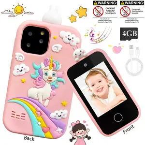 Dual Camera Kids' Smart Play Phone With 2.8-Inch Touch Display, Selfie & Recording Function, Flashlight, Clock, Music Player & Games, Great Christmas & Birthday Present For Kids Aged 3-12