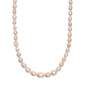 Peach Freshwater Pearl Necklace in 18K Vermeil Yellow Gold Over Sterling Silver 18 Inches Christmas Gifts