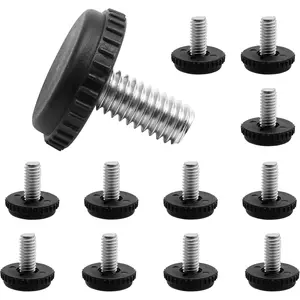 5/16”-18 Stainless Steel Screw Furniture Leveling Feet, Adjustable Patio Furniture Levelers for Table and Chair Legs, 12-Pack