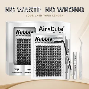 Bubble | AiryCute Voluminous Queen Lashes | Unstoppable Bestseller You've Been Waiting For | Ultra-Dense, Waterproof, Long-Lasting Lashes | Volume Style | Beginner-Friendly DIY Lashes for a Flawless | Trendy & Must-Have Clusters