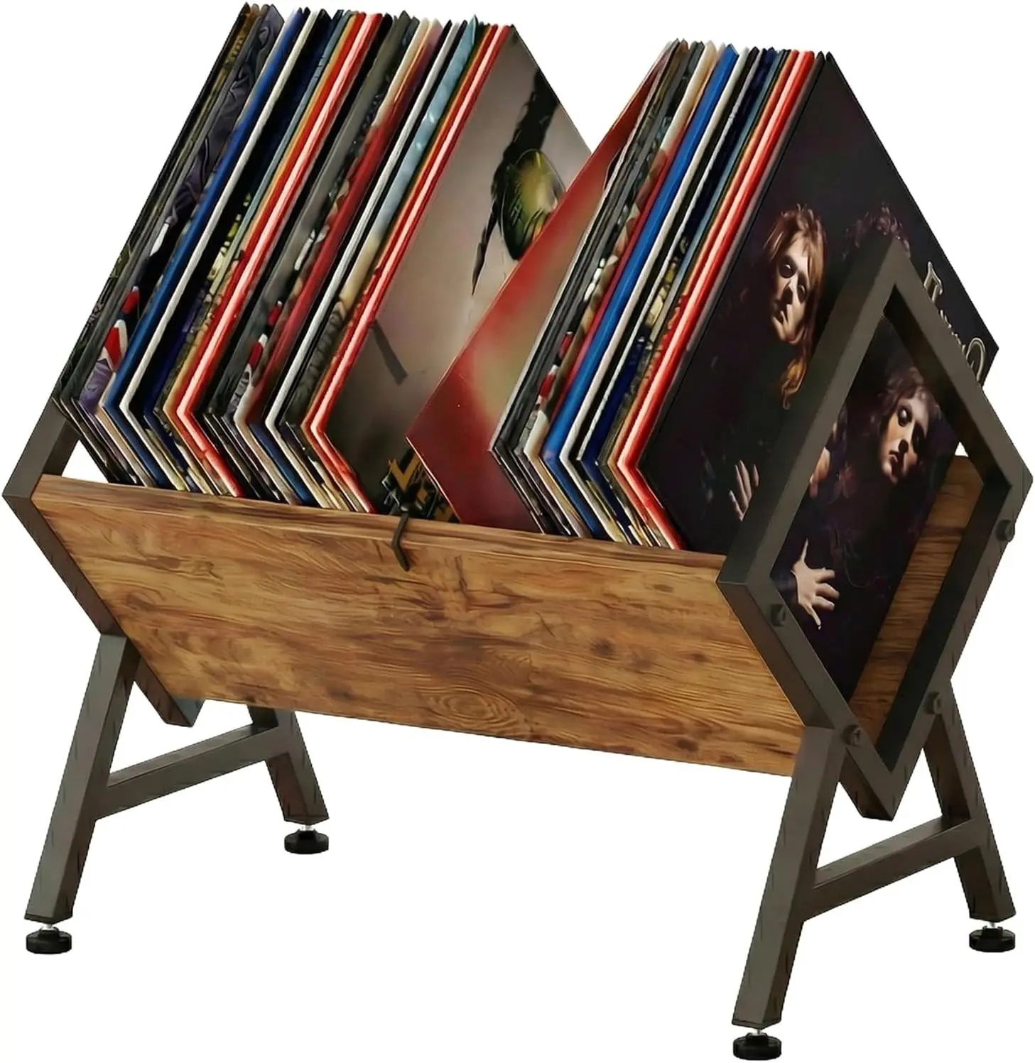 Vinyl Record Storage Holder, Space-Saving Album Organizer | Organizes & Protects Vinyl Albums, 12 Inch Compatible, Space-Saving Design, Sturdy Frame, Ideal for Home Record Collection
