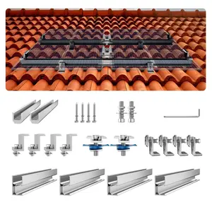 VEVOR Solar Panel Mounting Brackets,  , Solar Panel Mount Kit with 4 x 30" Aluminum Rails, 4 End Clamps and 2 Mild Clamps, Solar Panel Mount Brackets for Metal Roof, Concrete Roof, Wood Roof, Tile Roof