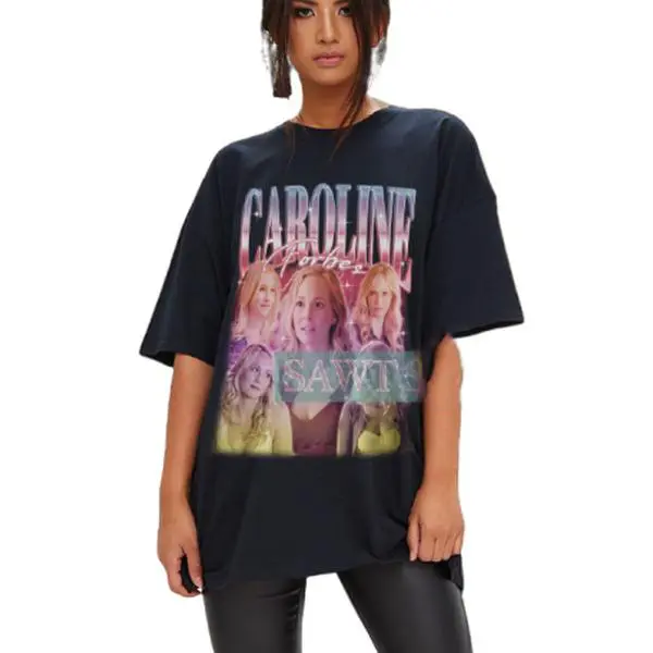 Caroline Forbes Homage T-Shirt - Retro Candice King Actress For The Vampire Diaries Fans Cotton Top