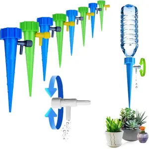 12 Pack Self Watering Plant Stakes, Automatic Plant Watering Devices, Water System with Adjustable Control Valve, Switch Design for Indoor Plants.