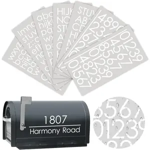 Mailbox Numbers and Letter for Outside, Peel Stick 312 count Letters Alphabet Vinyl Decal for Mailbox, Personalized Reflective House Address Stickers, Number Stickers for House Apartment Office