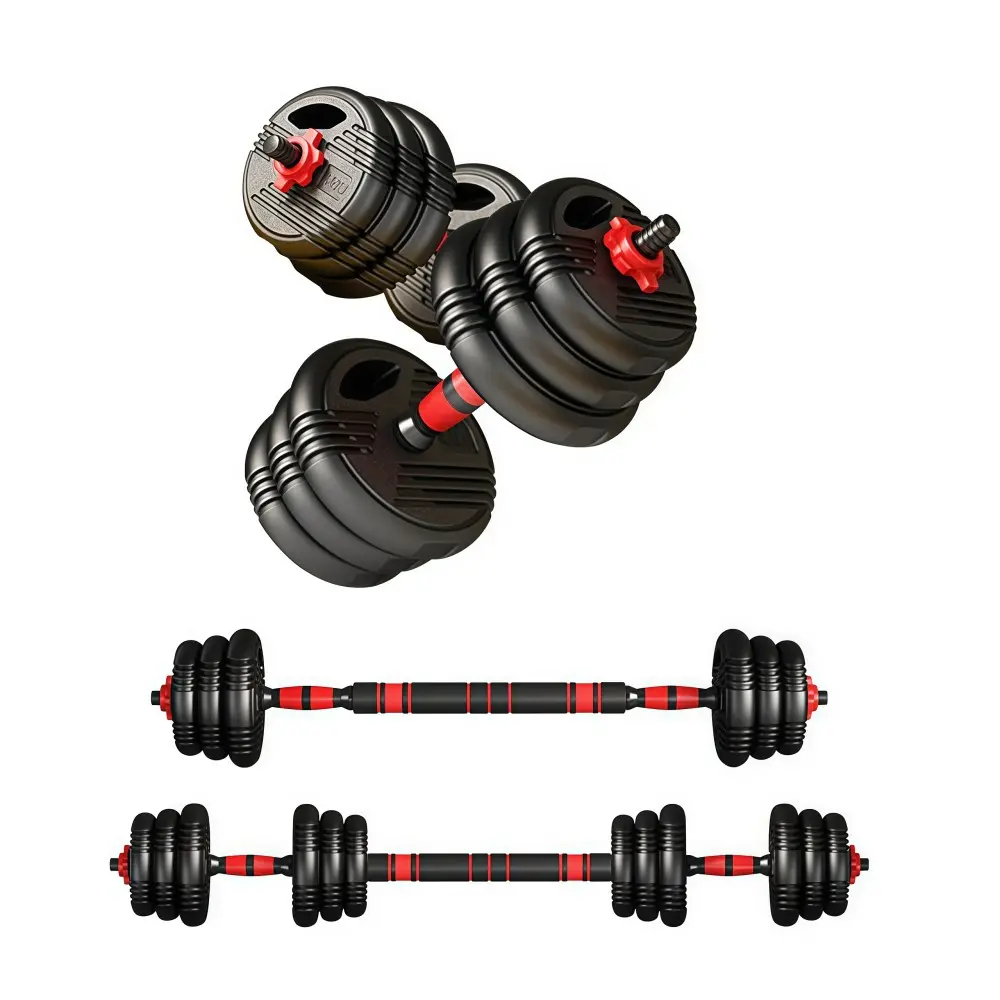 Dumbbells Set, 66lbs Adjustable Weights Dumbbells Barbell Set, Home Fitness Weight Set Gym Workout Exercise Training with Connecting Rod for Men Women