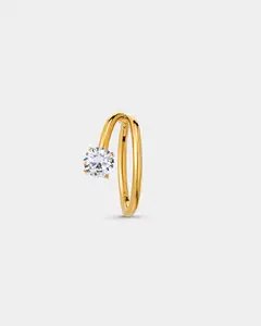 Double Row CZ Titanium Segment Nose Ring