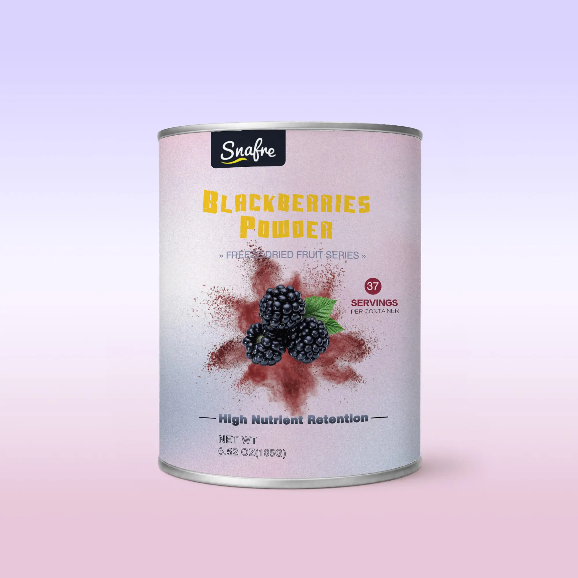 SNAFRE Freeze Dried Blackberry Powder 6.52 oz (185g) - 100% Pure Fruit No Sugar Added Superfood for Smoothies Yogurt & Baking