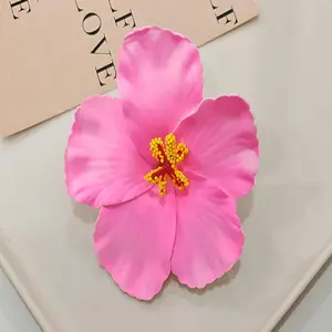 1pc Women's Hawaiian Style Hair Clip Set, Artificial Tropical Lotus Petal Design, Elegant Simple Pure Color Ladies Accessory
