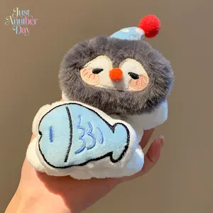 Cute penguin fish plush face wash wrist strap female wash anti-drip with anti-moisture wrist guard autumn and winter