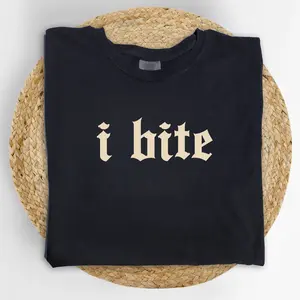 MAPTEES Gothic I Bite Comfort Colors Shirt, Funny Girls Graphic Tee, Sarcastic Women T-shirt, Meme Outfits, Humor Clothing, Funny Gift For Her