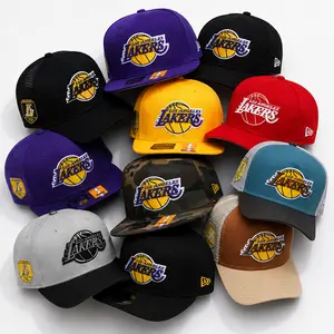 Los Angeles Lakers Multi-Style Hat Collection, Embroidered Snapback Trucker Baseball Caps, Adjustable Basketball Fan Streetwear Hats