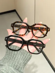 2 Pieces High-Quality Casual Stylish Square Frames Fashion Glasses for Women, Lightweight Durable Everyday Use Accessories, Anti-Blue Light Lenses for Students and Professionals