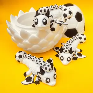 Cute Soccer Dragon and Egg Decor Figurine – Fantasy Desk & Shelf Decor, Unique Home Accent, Perfect Gift for Dragon Lovers, Birthday, Mother’s Day, Father’s Day & Christmas
