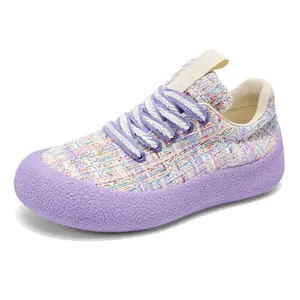 Men's & Women's Knit Comfort Sneakers Breathable Woven Upper Foam Cushion Sole Rope Lace Style Streetwear Daily Walking Footwear