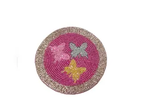 Trio Butterfly Beaded Coaster