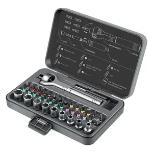40 in 1 Screwdriver Set with Magnetic Bits, Ratchet Wrench, Phillips & Flathead for Home Repair, DIY, Mechanic Tool Kit