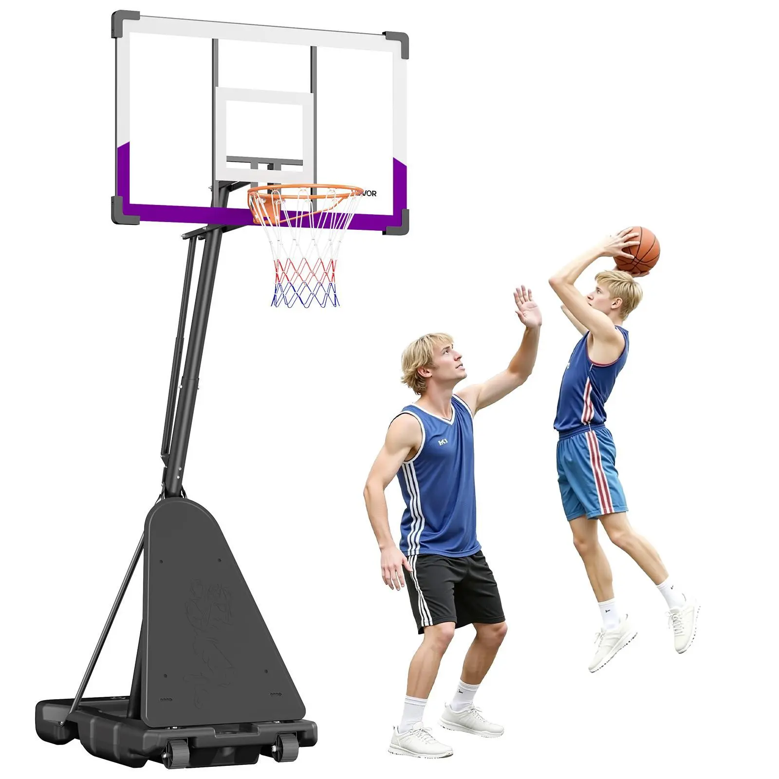 【SummerFinds】VEVOR Portable Basketball Stand, 10 ft Height Adjustment Basketball Hoop & Goal, Basketballs Hoop Outdoor with 48 inch PC Backboard for Kids, Adults in Schools, Parks,  Indoor & Outdoor Use