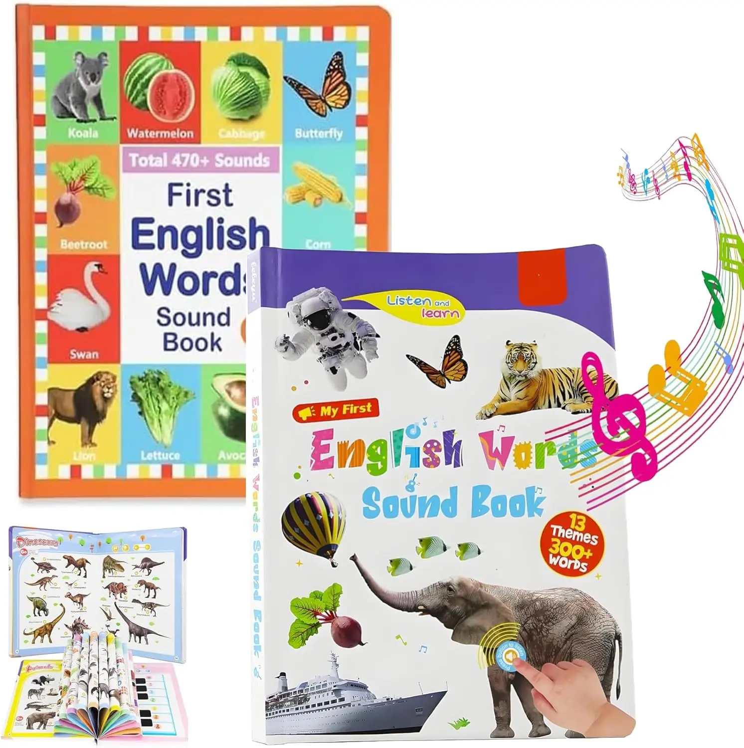 2026 New Edition Interactive Picture Book "My First English Word Pronunciation Book" Educational Language Toy - 470+ Words, 21 Themes, Piano Keys, Sound Effects, for 1-9 Year Olds, Ideal School Gift, Interactive Picture Books