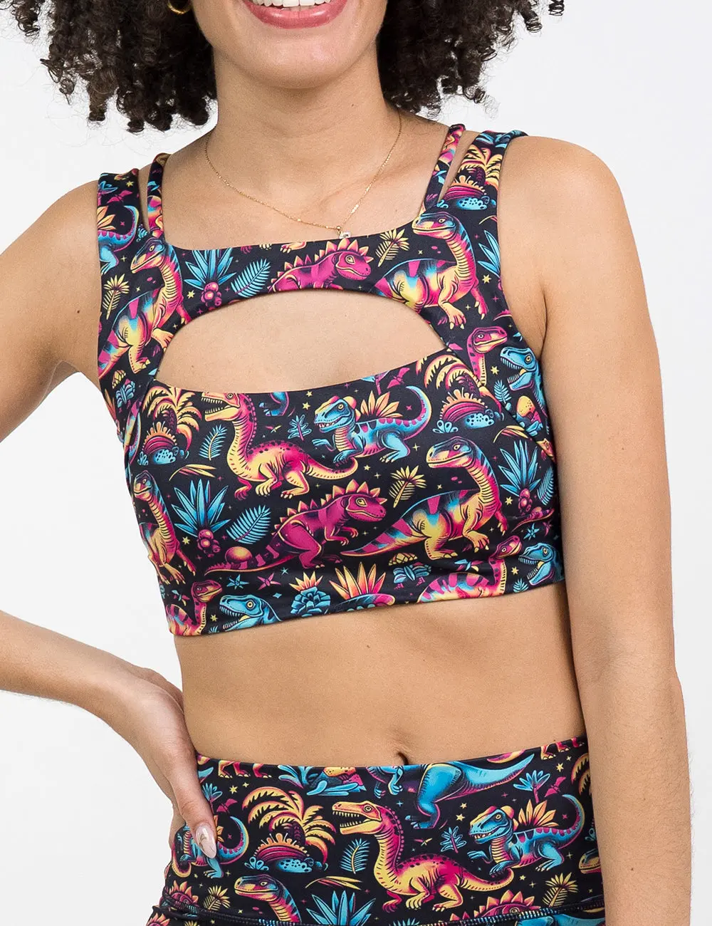 CVG Vista Jurassic Sports Bra - Colored Active Training Bra for Workout, Everyday Wear, Active Everyday Bras Exercise Bra Sportswear Bra