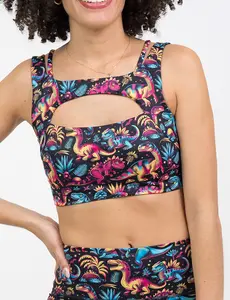 CVG Vista Jurassic Sports Bra - Colored Active Training Bra for Workout, Everyday Wear, Active Everyday Bras