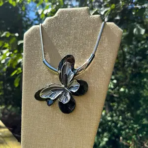Black butterfly necklace