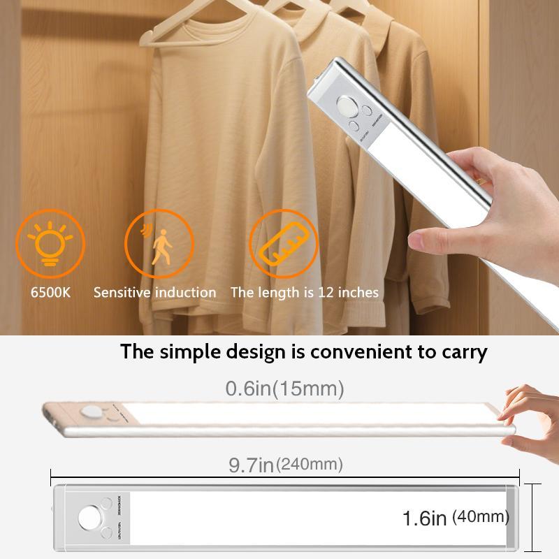 Hands-Free Night Light for Cabinets - Wireless & USB Rechargeable, Motion Sensor Activated, Dimmable Magnetic Light for Safe Navigation in Kitchen, Stairs, Bathroom hallway  lighting bedroom living room hallway study