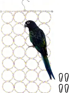 1 Pack Small Pet Rope Toys,Bird Rope Perch Climbing Net Ladder Hanging Hammock for Parrot (Parakeet/Cockatiel/Cockatoo/Macaw/Conure), Rat, Hamster, Mouse, Ferret (1Pcs)