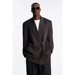 Oversized Quiet Authority Double Breasted Blazer - Brown Oversized Quiet Authority Double Breasted Blazer - Brown