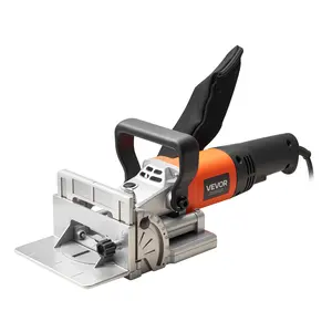 VEVOR Biscuit Plate Joiner, 5.9A, Plate Joiner Tool Kit with 11,600 RPM 760W Motor, 45-Degree Locating Notch, Carbide Tipped Blade, Wood Biscuits, Dust Bag, Adjustable Angle & Depth, for Woodworking
