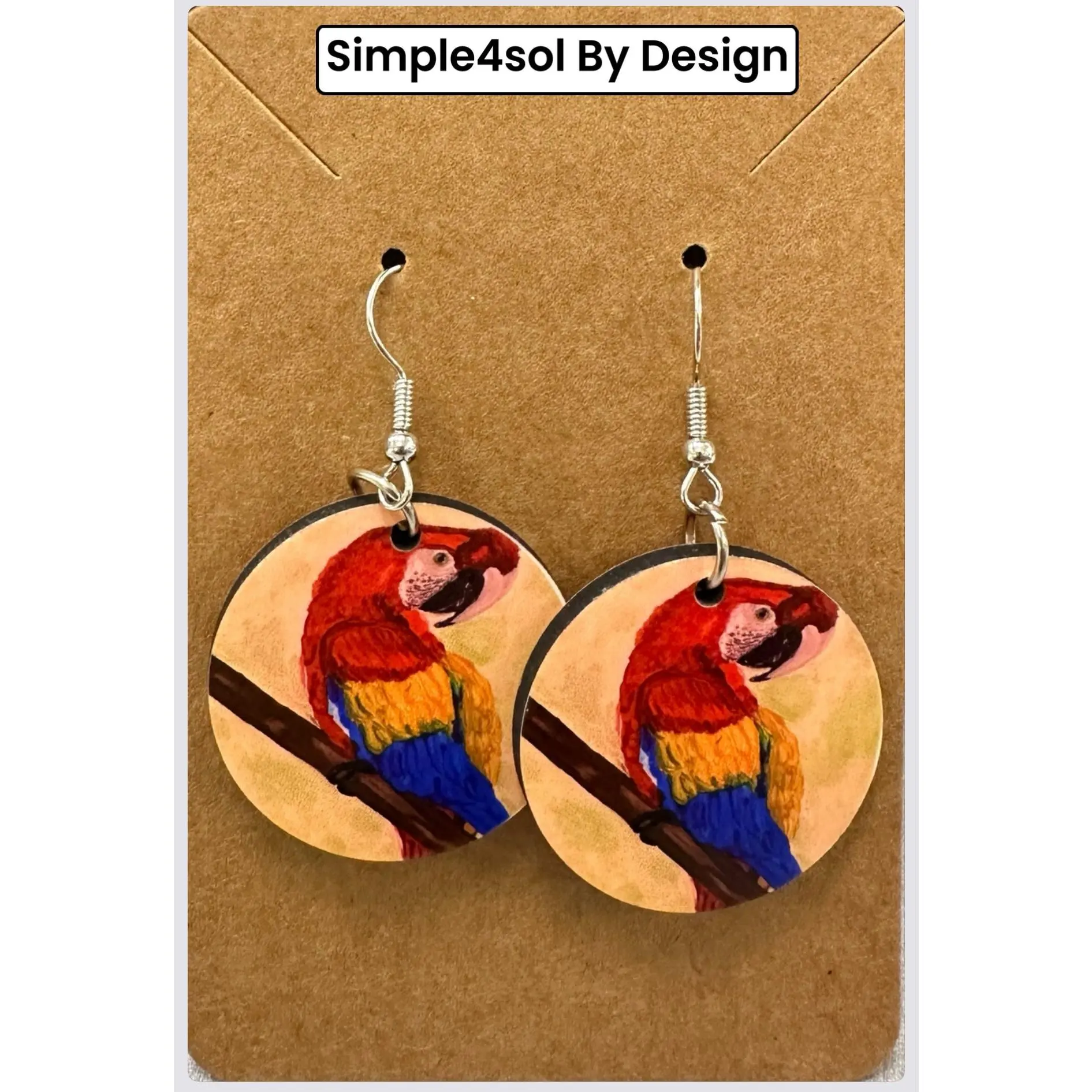 Parrot Earrings (Sm Round)