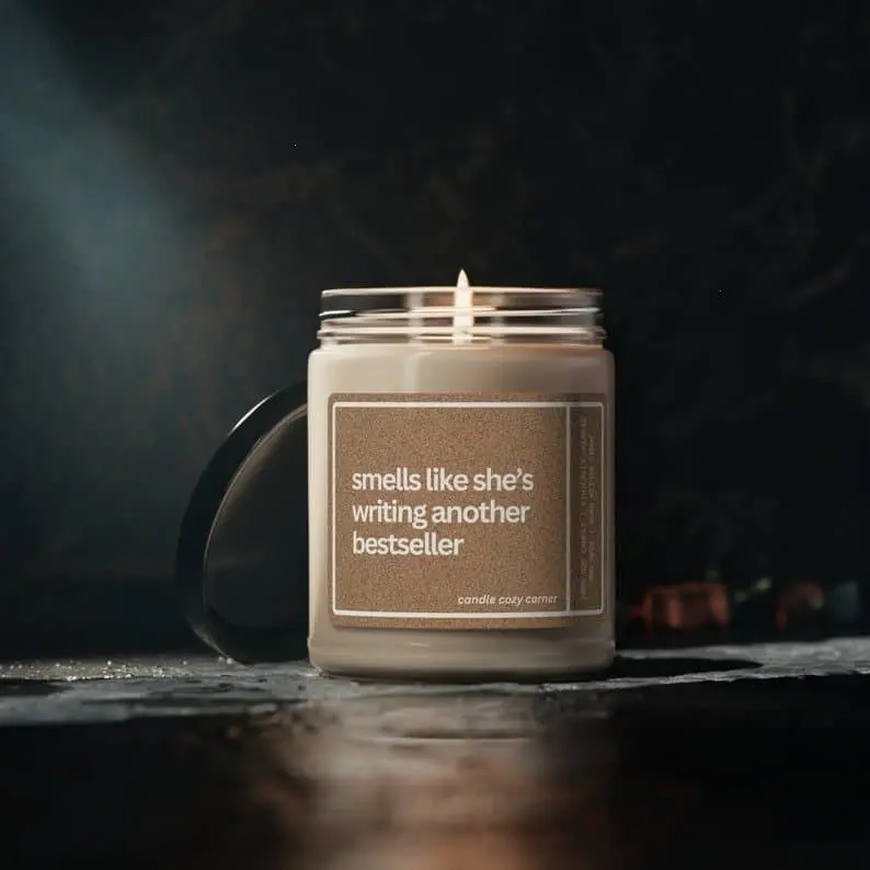 Personalized Writer Gift for Her Writer's Block Funny Candle Birthday Gift Best Seller Author Gift New Book Creative Custom Gifts for Friend