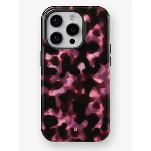 Tortoise Shell iPhone 17 Case – Pink & Black Marble Glossy Finish – 17 Air / 17 Promax